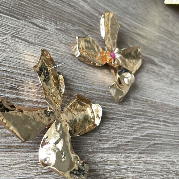 Bohemian flower statement earrings N19 - Picture 3 of 5